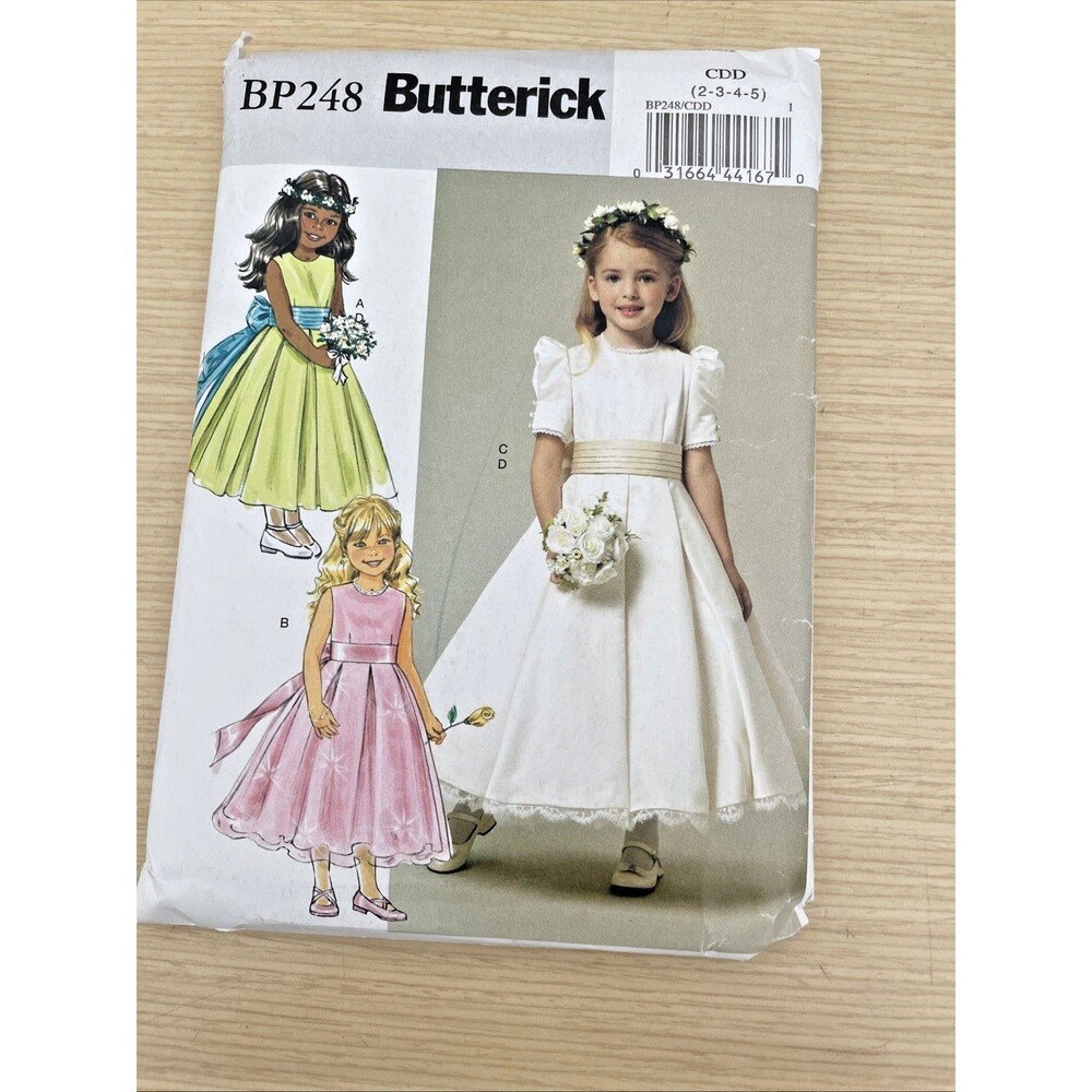 Butterick  BP248 B5705 SEWING PATTERN Girls' Toddler's Formal Flowergirl Dress C